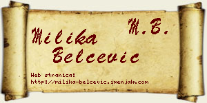 Milika Belčević vizit kartica